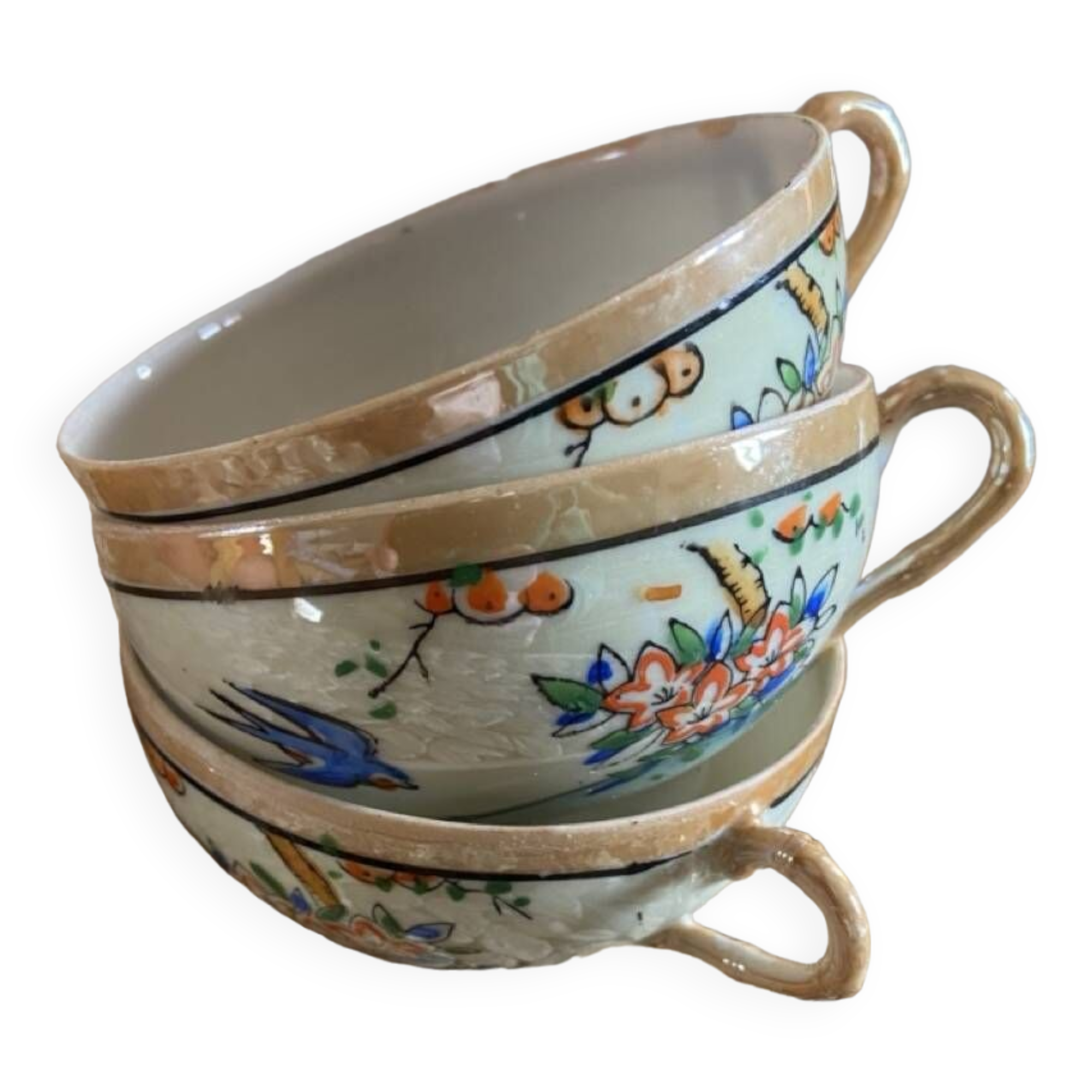 Japanese eggshell tea service cups