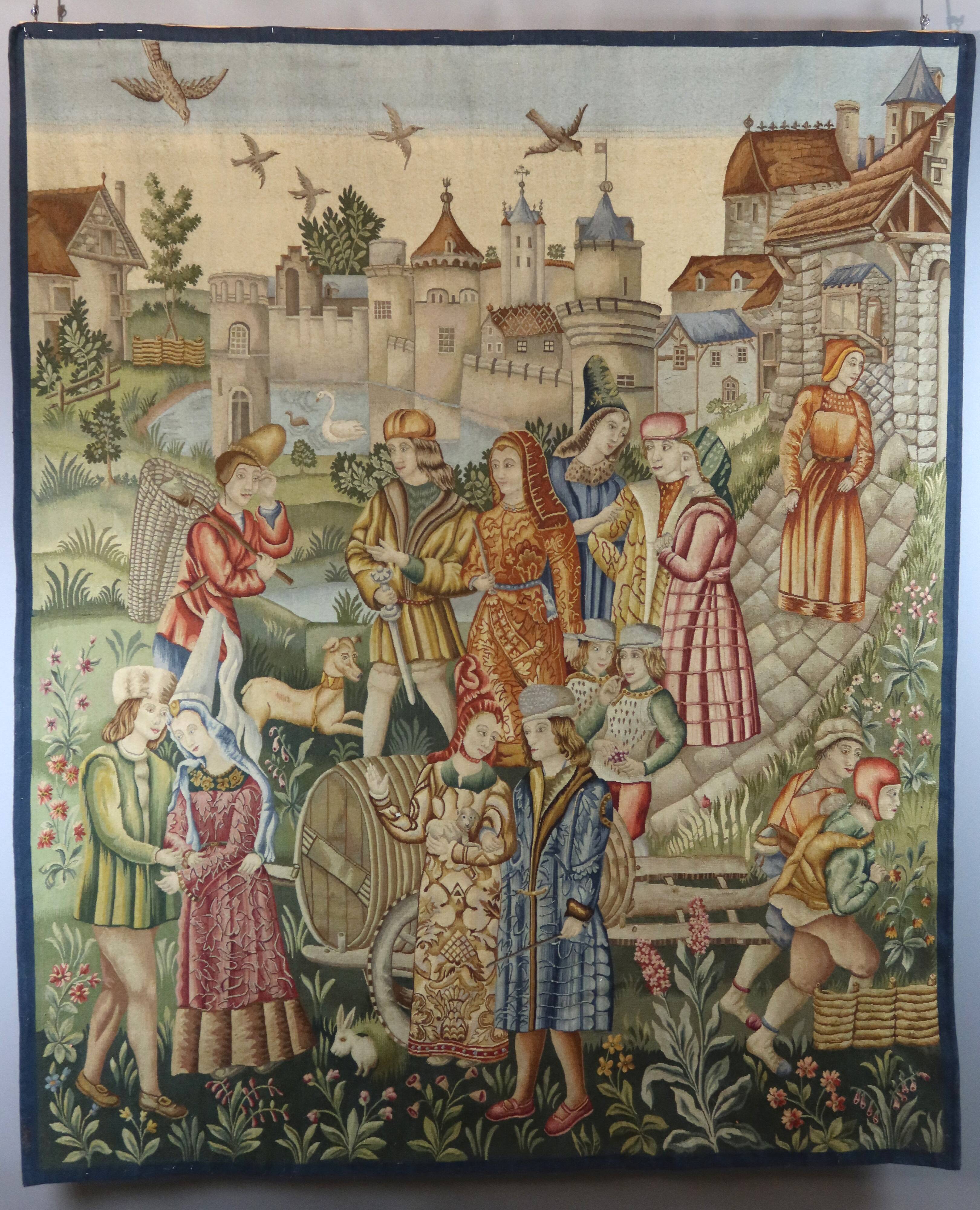 Tapestry "The Medieval City" Aubusson