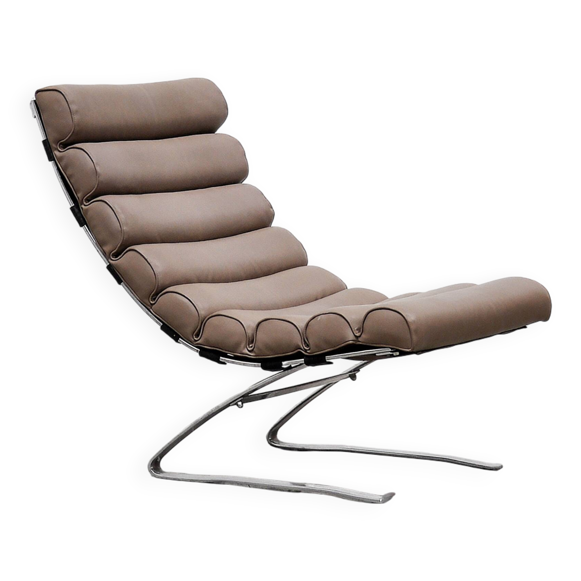 Space Age Leather Cantilever Lounge Chair, 1960's