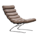 Chaise longue cantilever en cuir de l'ère spatiale, années 1960