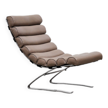 Chaise longue cantilever en cuir de l'ère spatiale, années 1960