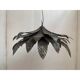 Contemporary Florentine Wrought Iron Brunito and Gold Leaves Pendant