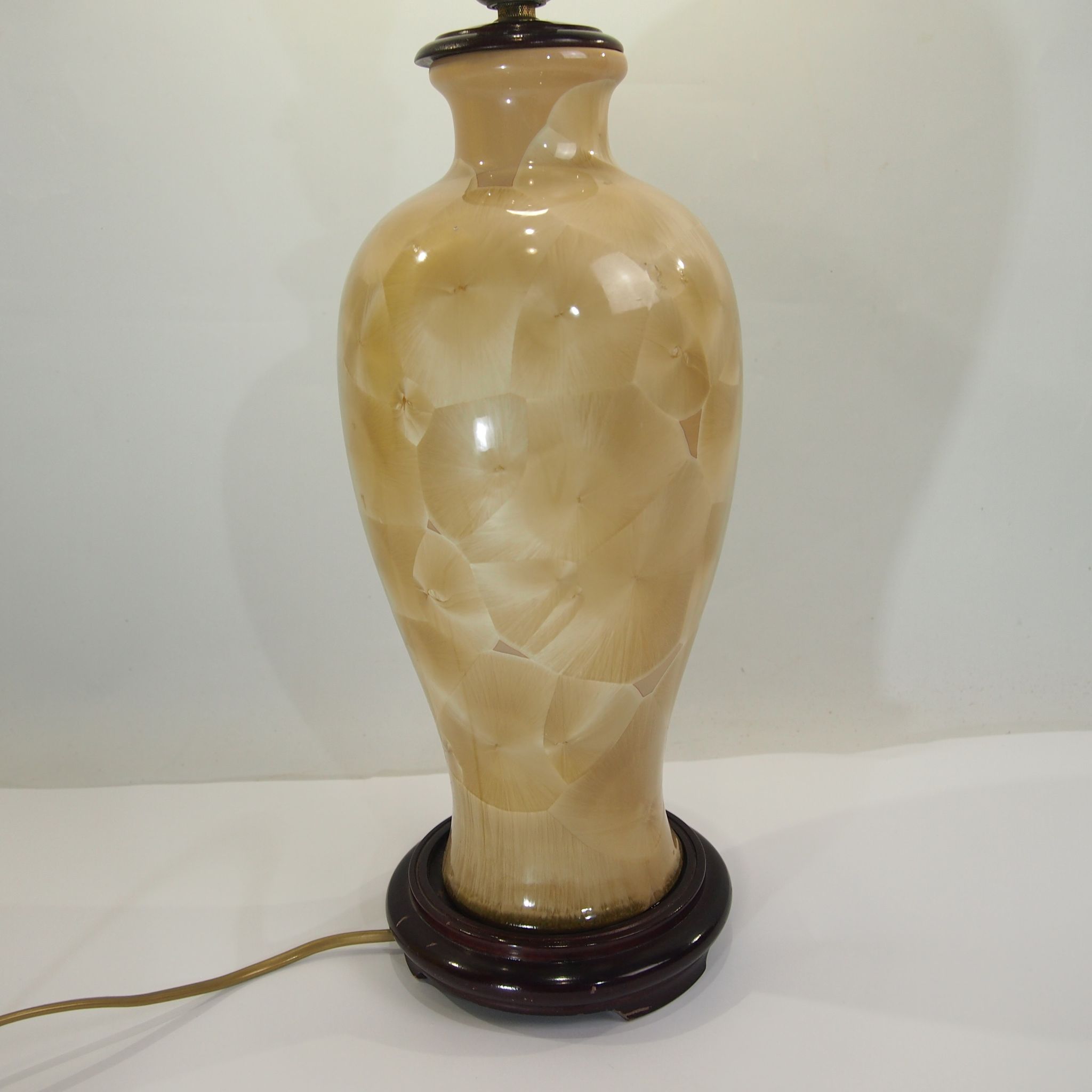 Straw-marquetry table lamp / Louis Drimmer/vintage