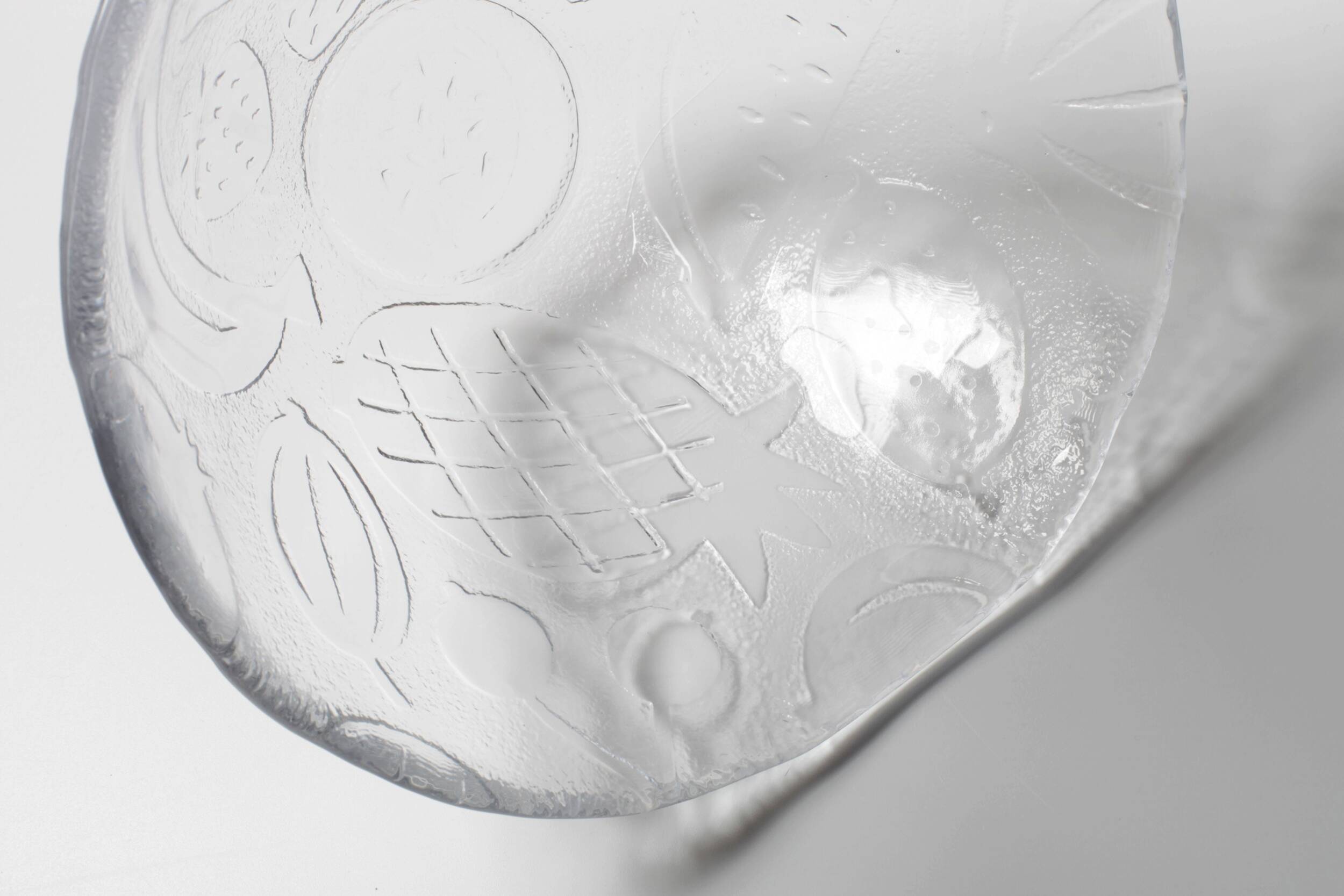 Vintage Kosta Boda Tropic Glass Fruit Bowl, Scandinavian Fruit Design 1989