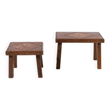 Pair of brutalist side tables, 1960’s