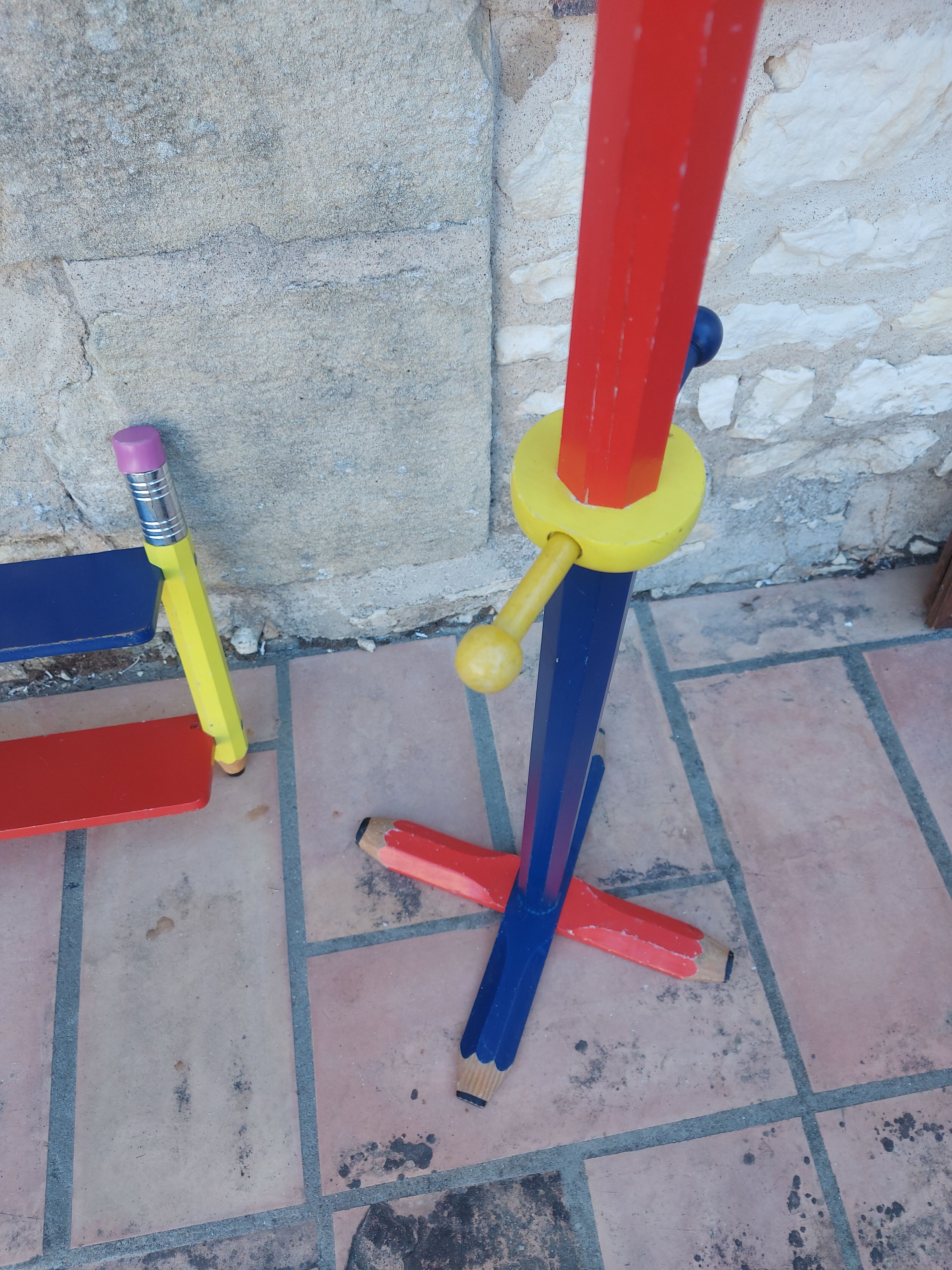 Coat rack and pencil shelf 80'S , Design Pierre Sala