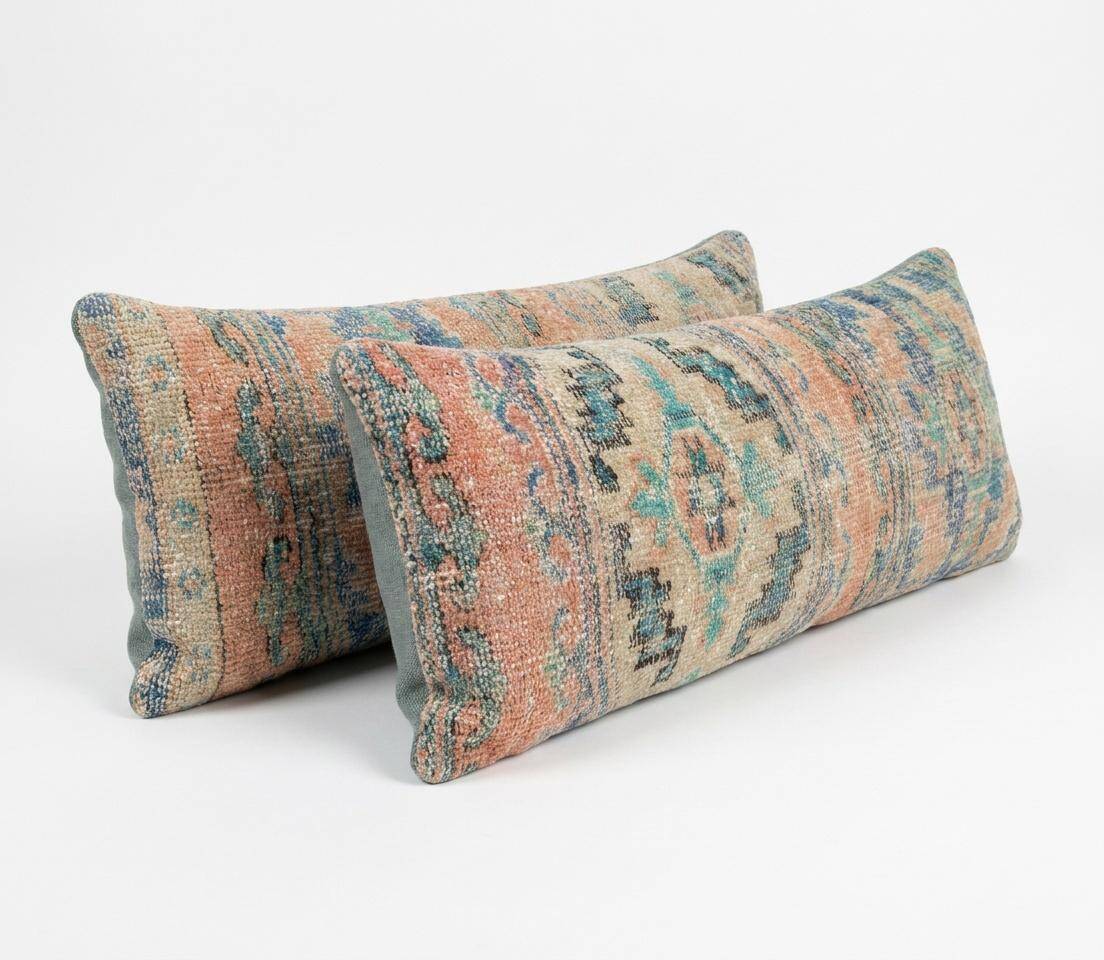 Set of 2 vintage Turkish cushion covers 36x119 cm