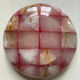 Ashtray with pink and white onyx checkerboard