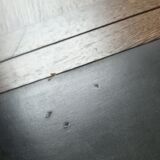 Secretary desk with stool in macasar from the 60s