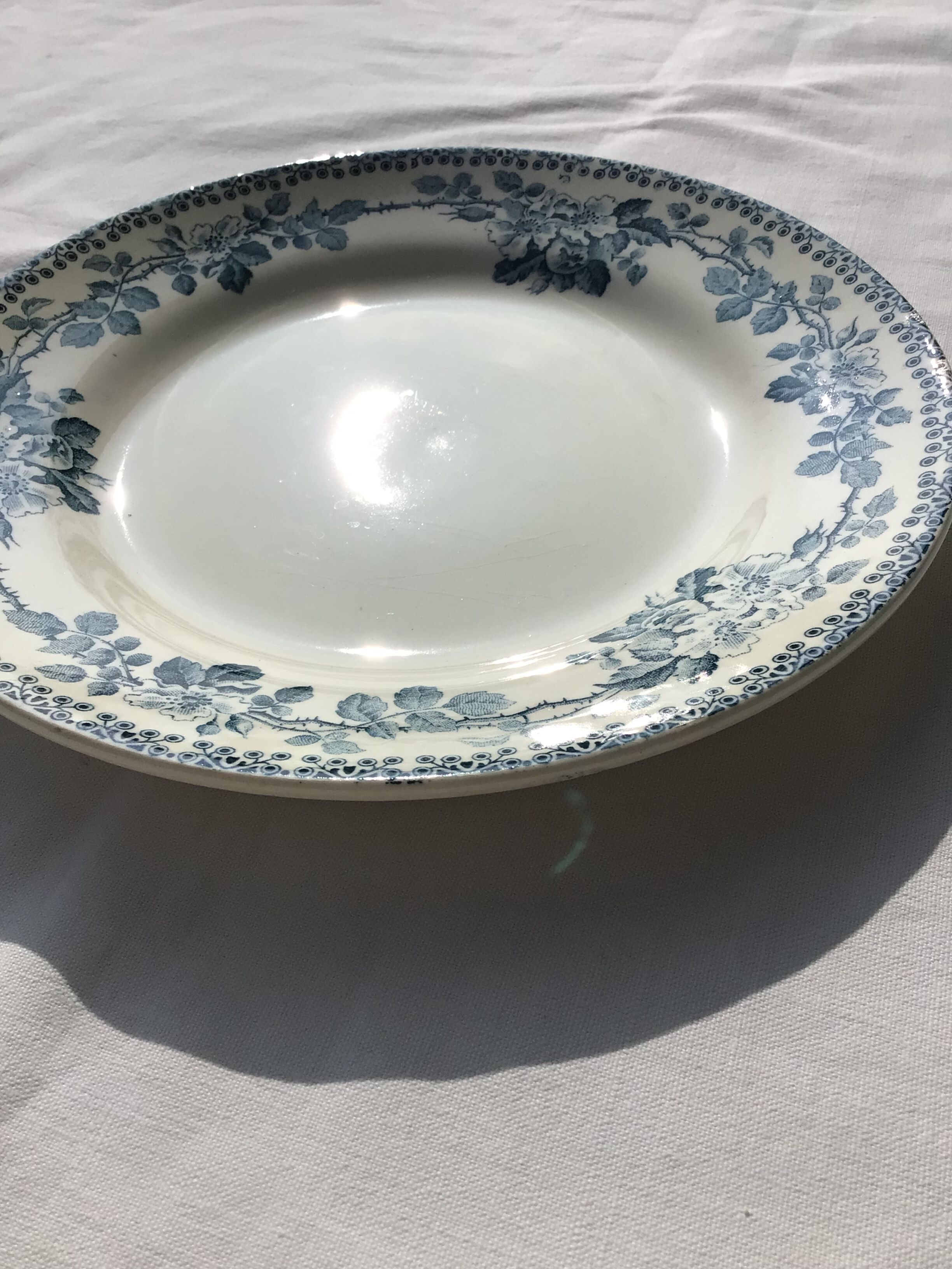 6 Flat plates Terre de Fer model Guadeloupe Debray gray blue