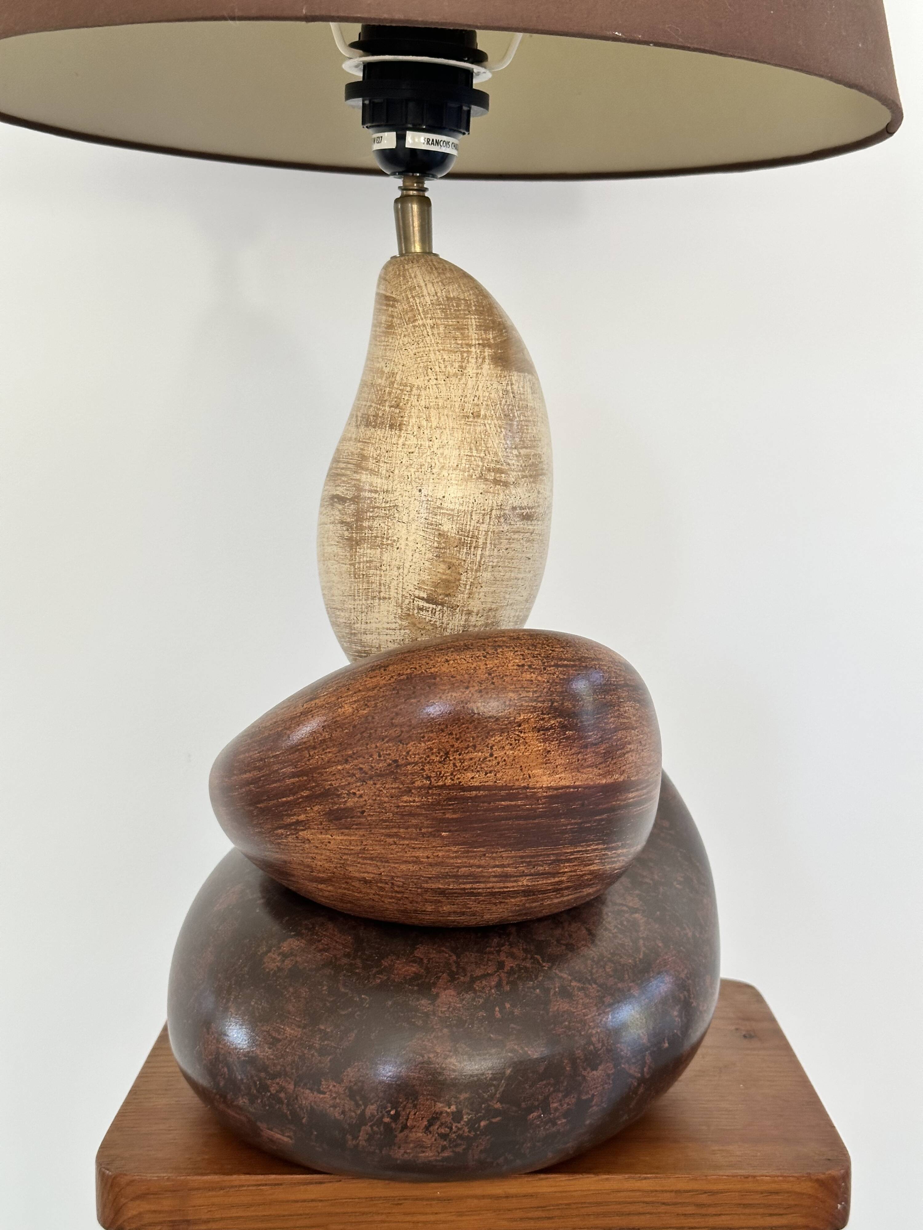 Lampe à 3 galets design de François Chatain, France 1980