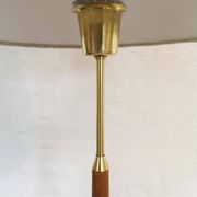 Mid-century floor lamp in teak and brass by Falkenbergs Belysning, Sweden, 1960s.