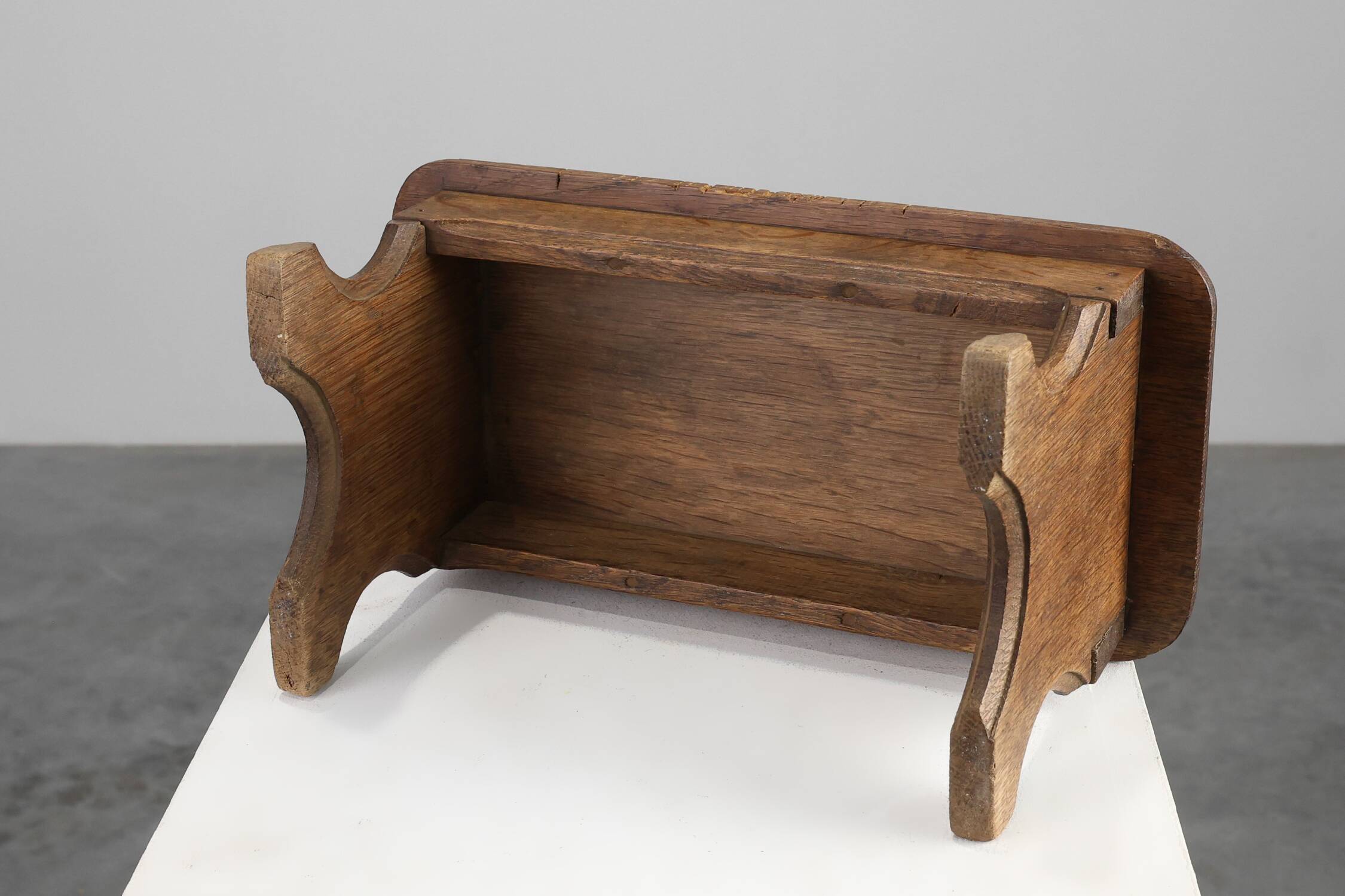 French Provincial Small 19th century rustic oak bench, France