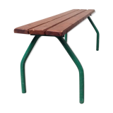Vintage green industrial school bench