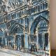 Notre Dame en bleu, huile sur toile signée