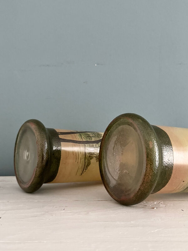 Paire de vases Legras 1900 en verre émaillé