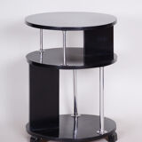Table basse art déco noire fabriquée en tchéquie des années 1930
