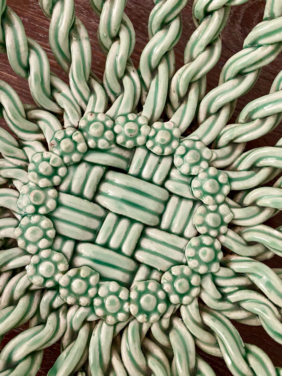 Woven ceramic basket