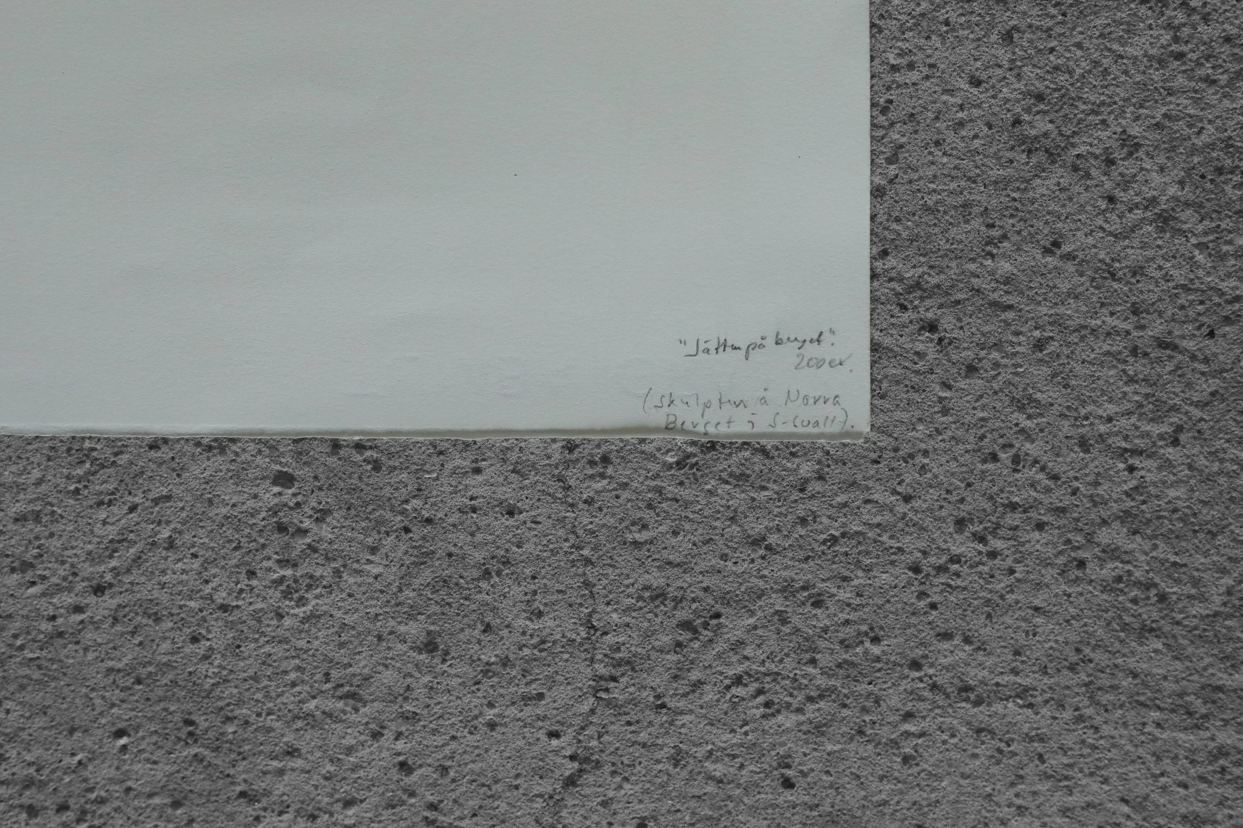 Colour lithograph, Bengt Lindström, 1995, The Giant on the Mountain,