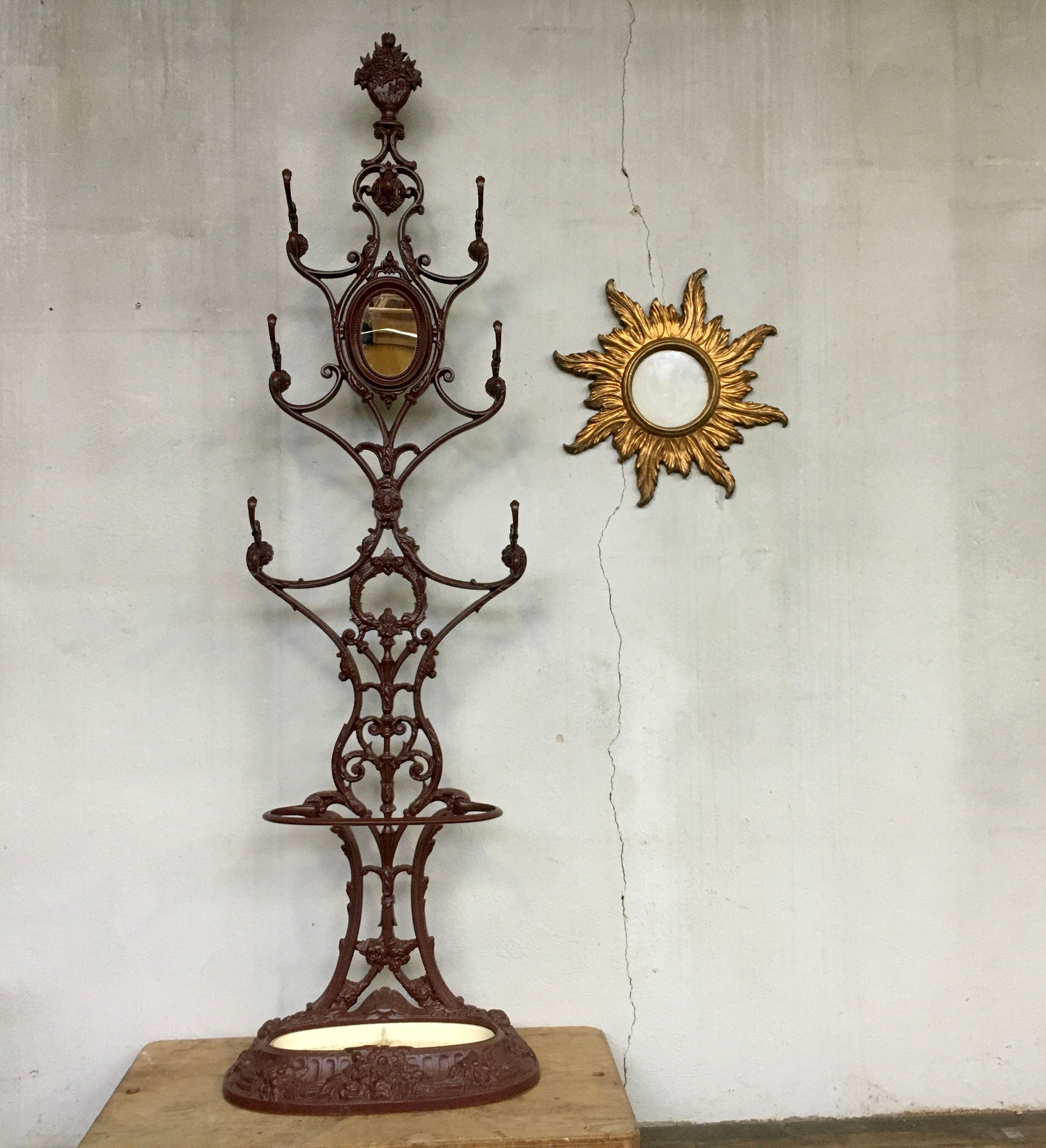 Alfred Corneau Brothers Charleville's coat holder in 19th century cast iron