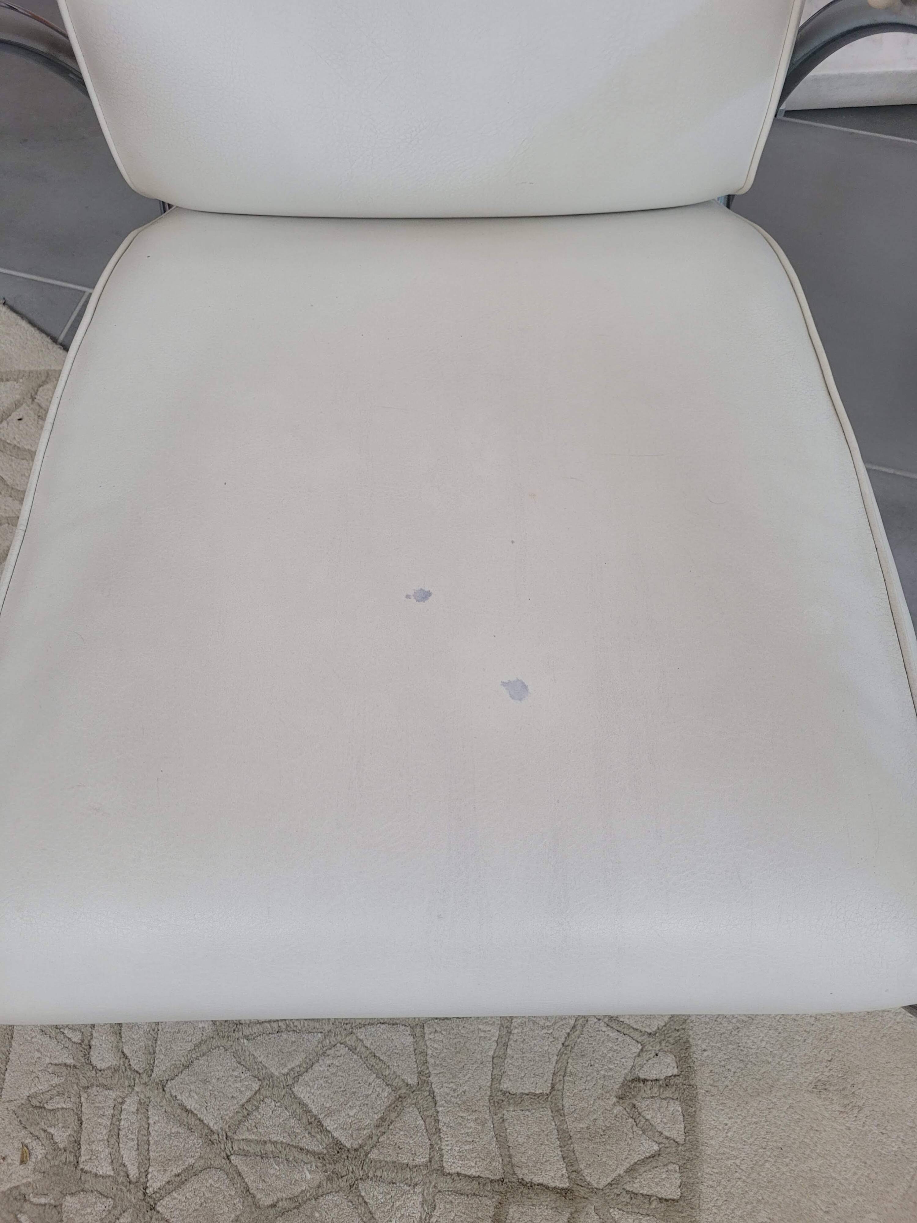 Sofa and armchair with chrome tubular structure modernist style