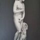 Old photograph of Venus in profile, Capitoline Museum, Rome, 1900, 26x39 cm.