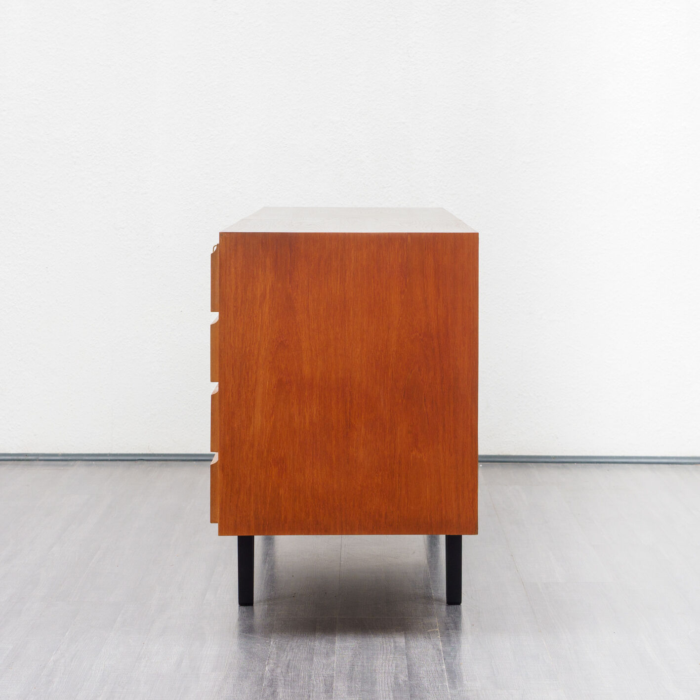 Sideboard 60 years, teak, metal legs, doors striated