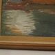 Huile sur toile originale européenne — Maison au bord du lac