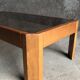 Coffee table in light wood and smoked glass, 1980s