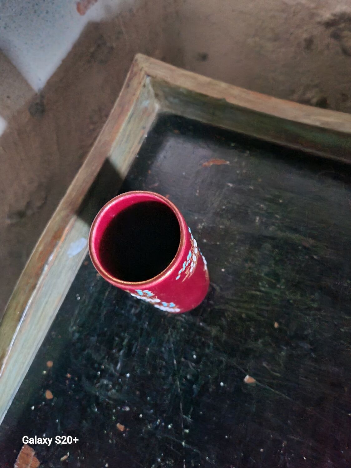 Antique Gien cylinder vase