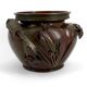 Exceptional planter / cache-pot in patinated Japanese bronze circa 1880.