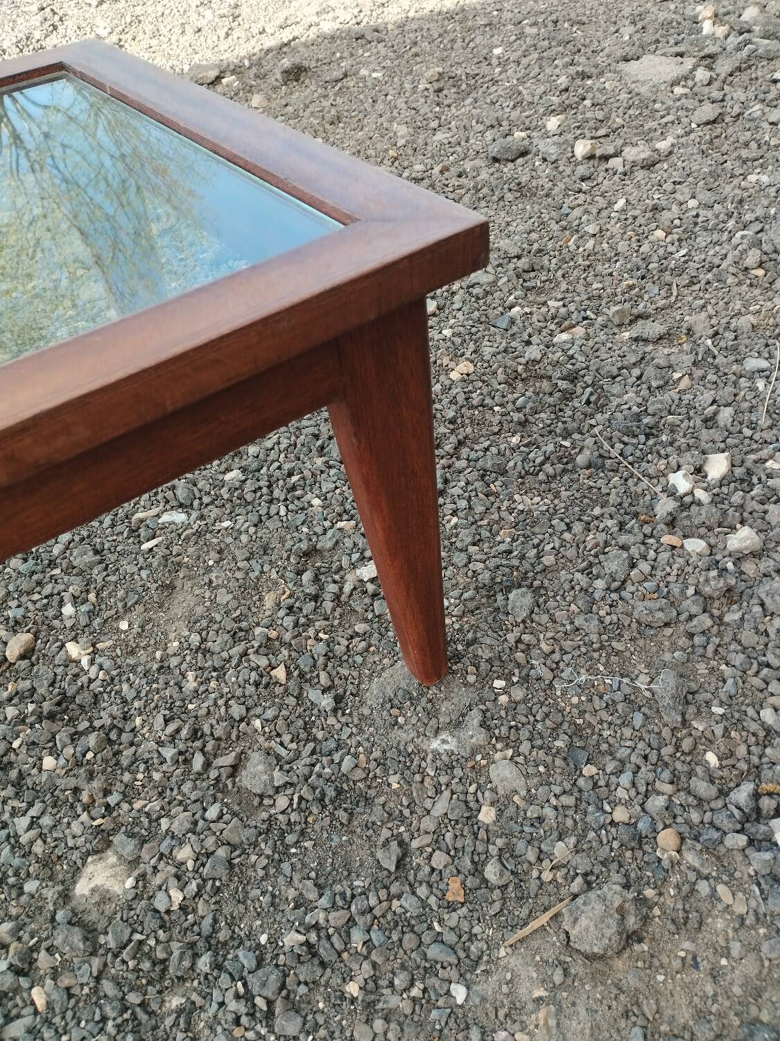 Vintage Scandinavian-style wooden coffee table.