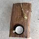 Stool in blond teak