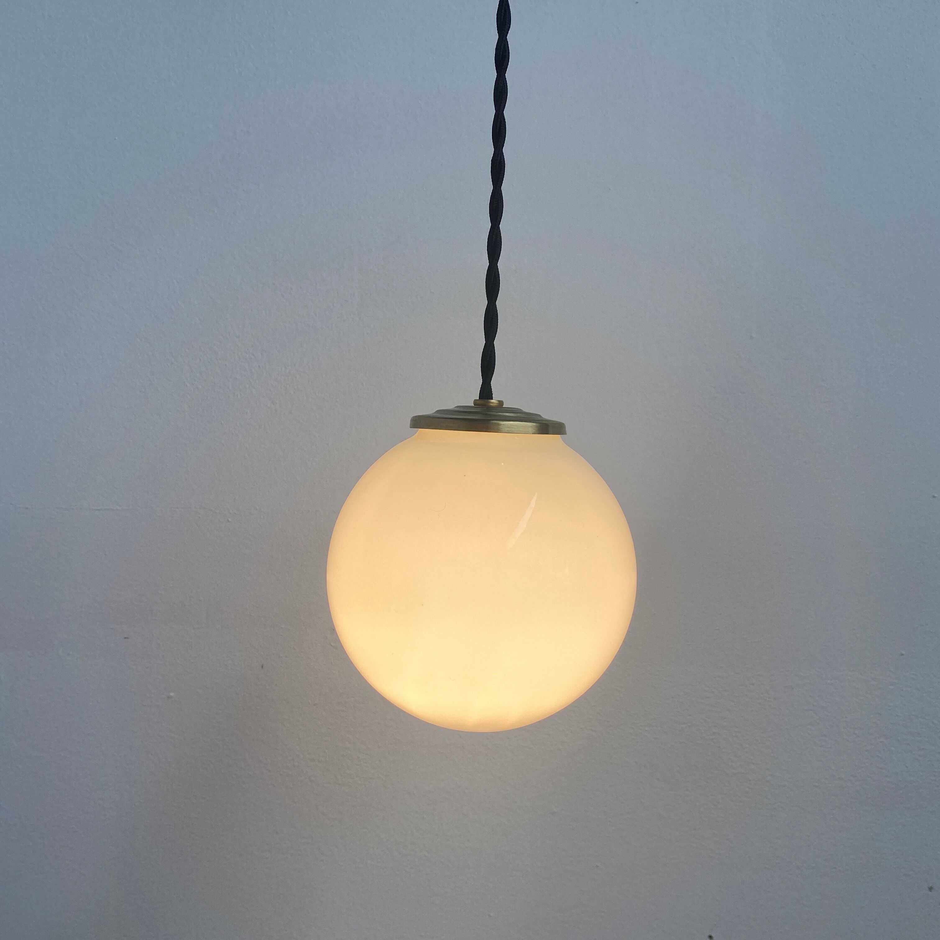 Lot 3 vintage opaline hanging lamps
