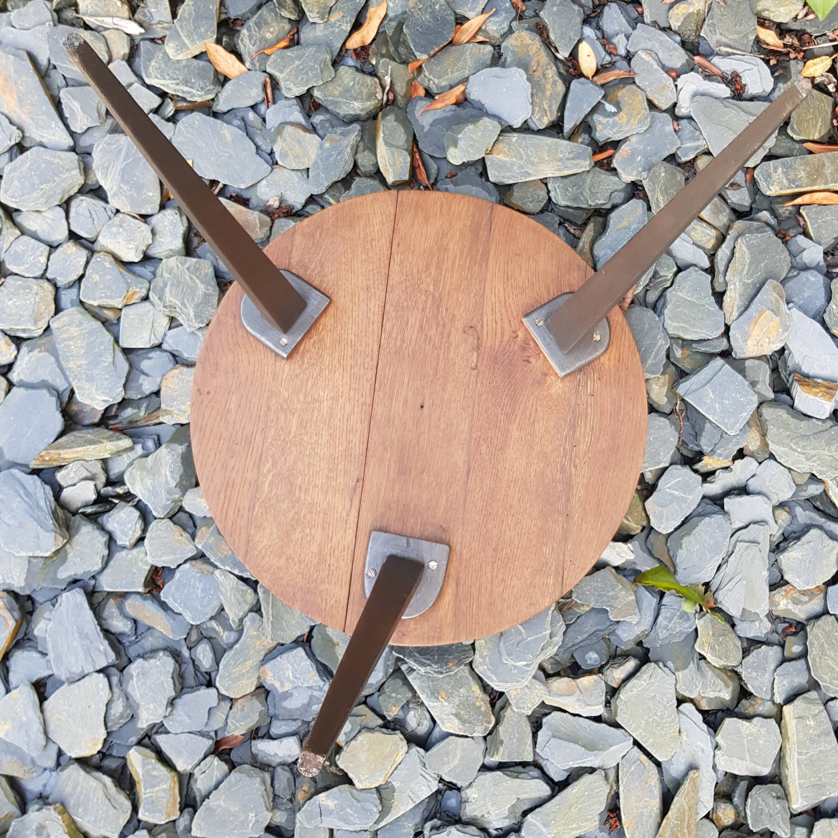 Round wooden coffee table
