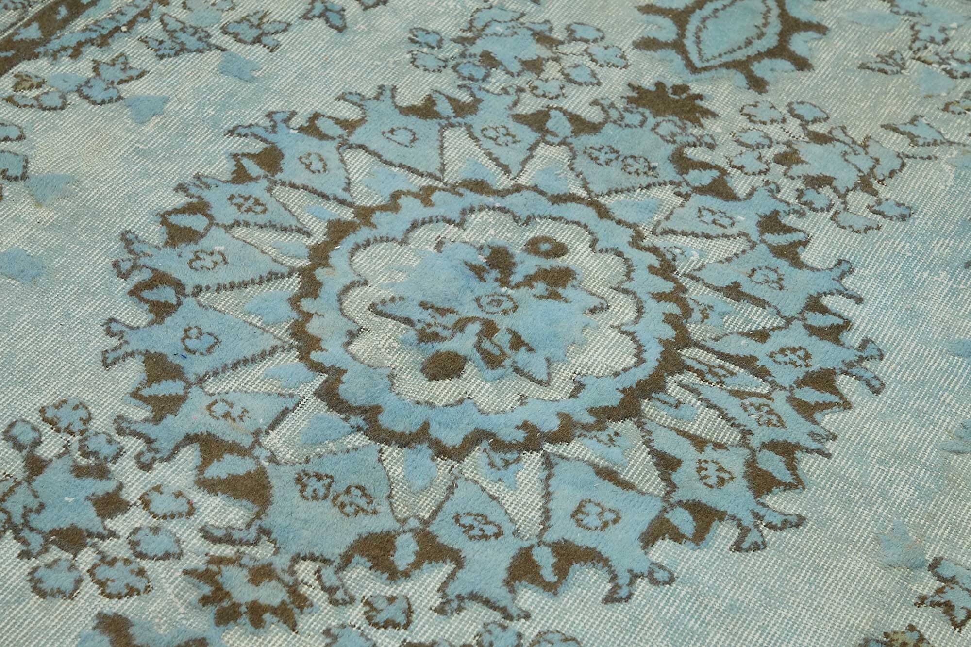 Overdyed Wool Vintage Handmade Carved Rug 170 cm x 297 cm