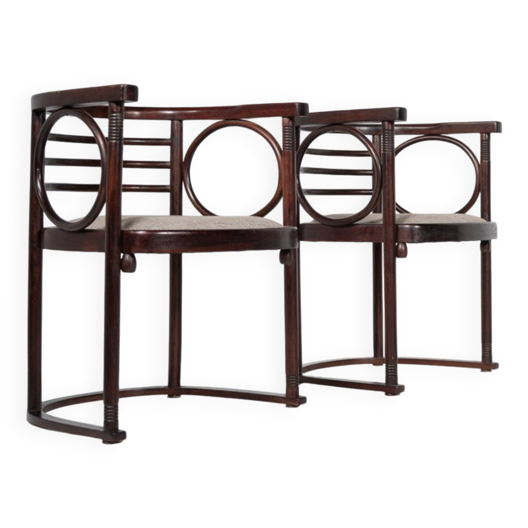 Pair of Fledermaus armchairs by Joseph Hoffman, Vienna, 1900s