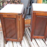 Pair of Vintage 1940 bedside tables with marble.