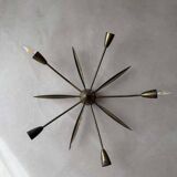 Mid-century Sputnik ceiling lamp brass 1950s