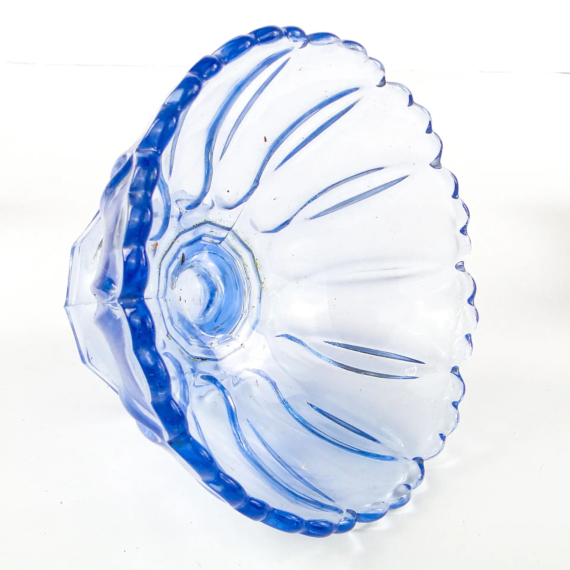 Coupe de fruits, moderne du milieu du siècle, verre pressé, Ząbkowice, Pologne, années 1950.