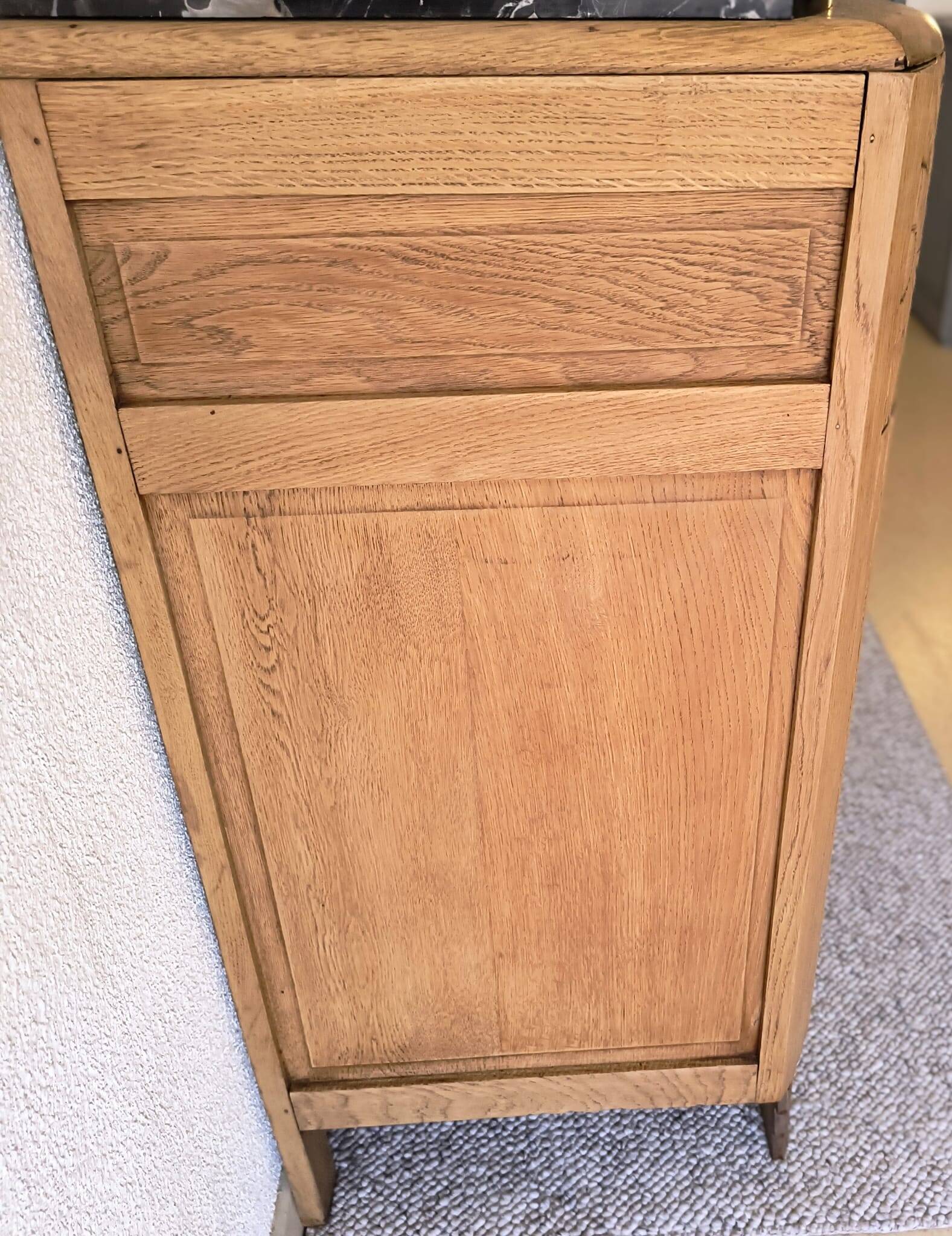 Art Deco Sideboard - Solid Oak - Black Marble