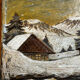 Alpine Table in carved and painted wood 23/32 cm