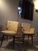 Pair of bridge armchairs in speckled faux leather, 1950.