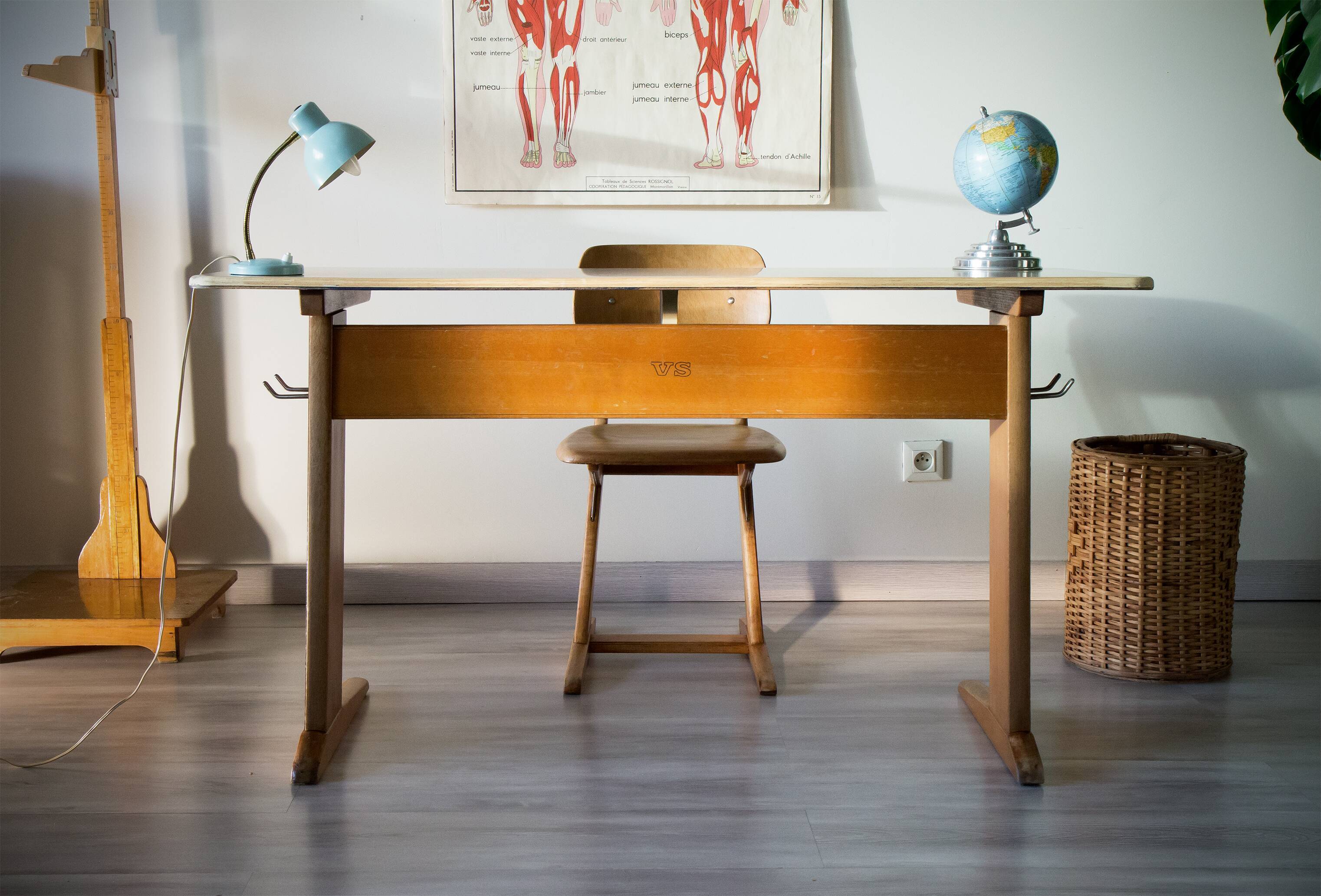 Office "Casala" and matching, design chair Karl Nothhelfer, edition VS, Germany, 60's