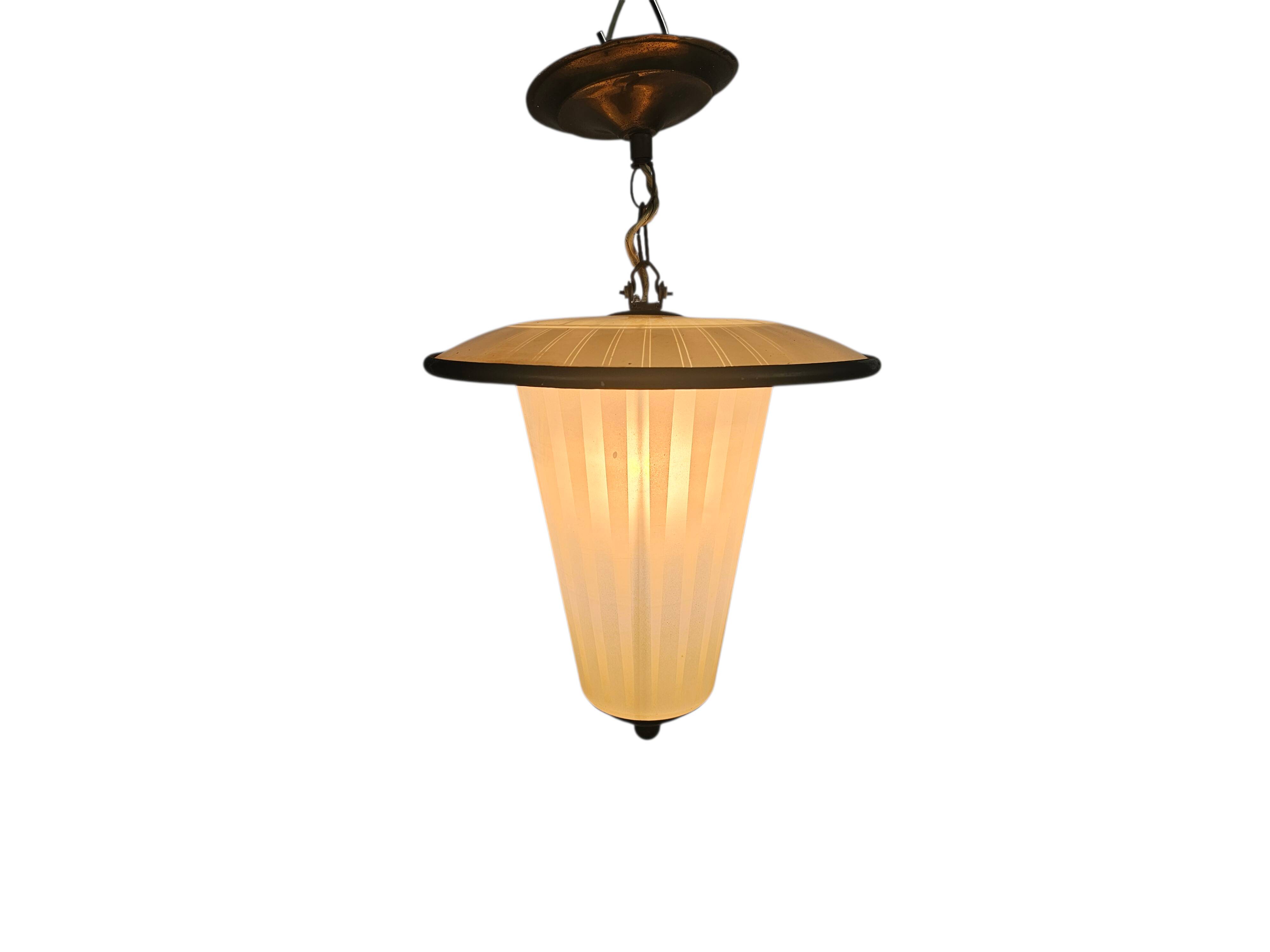 pendant lamp - brass - copper - lantern lamp - 1950s