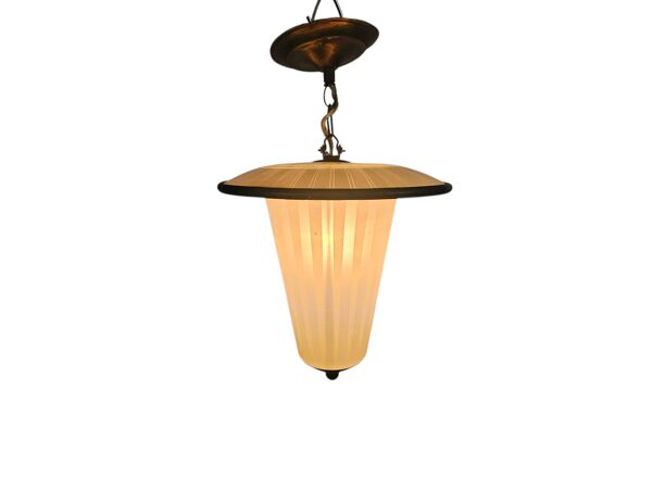 lampe suspendue - laiton - cuivre - lampe lanterne - années 1950