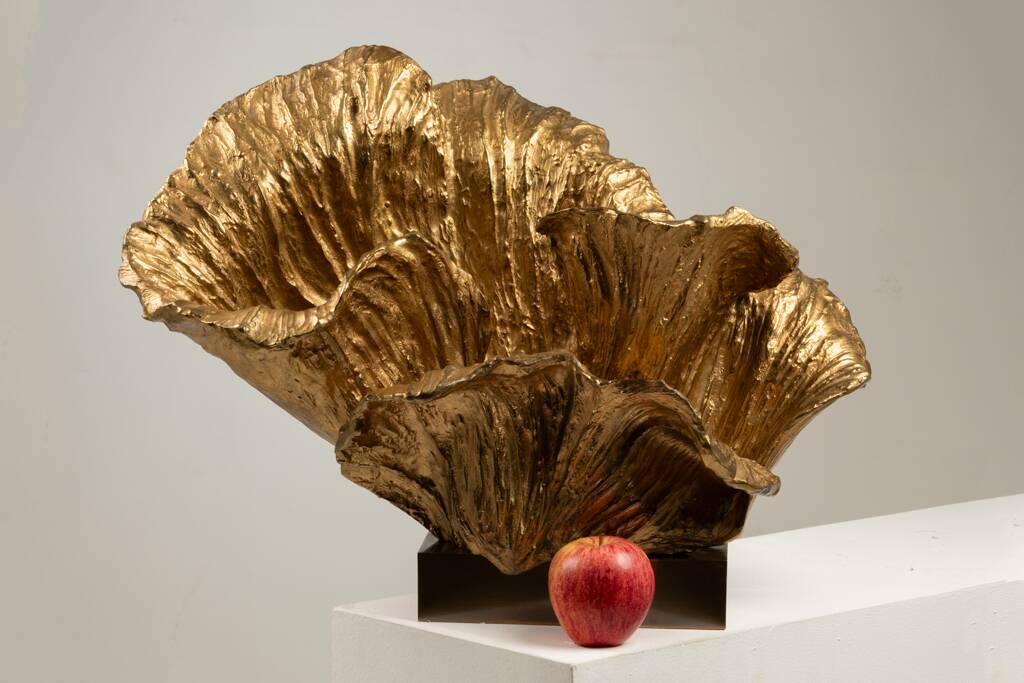 Lampe en bronze doré signée Chrystiane Charles, pour Maison Charles