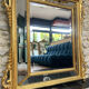 Antique mirror with closed frames, 123/100cm, gilded with gold leaf, mercury.