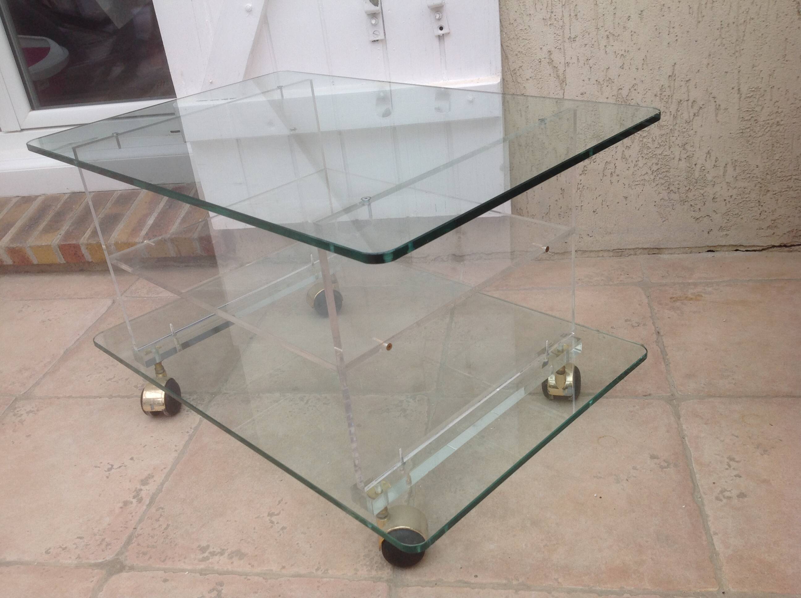 David Lange plexiglass coffee table from the 70s