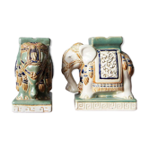 Ceramic Elephant Sculptures, 1970s, Set of 2
